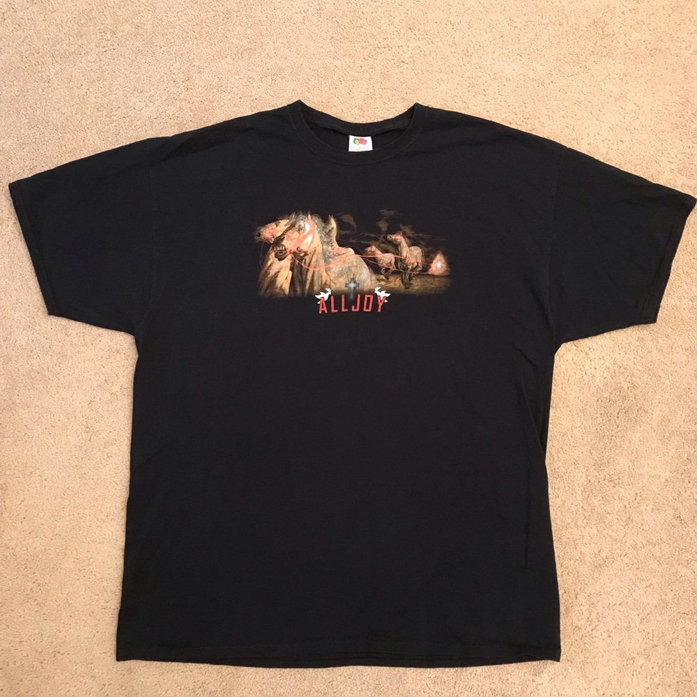 All Joy Aaron Clark Christian Rock Band T Shirt Mens 2XL Black Album Song Titles